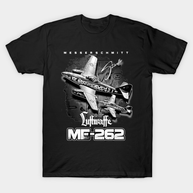 Messerschmitt ME-262 Luftwaffe Aircraft T-Shirt by aeroloversclothing